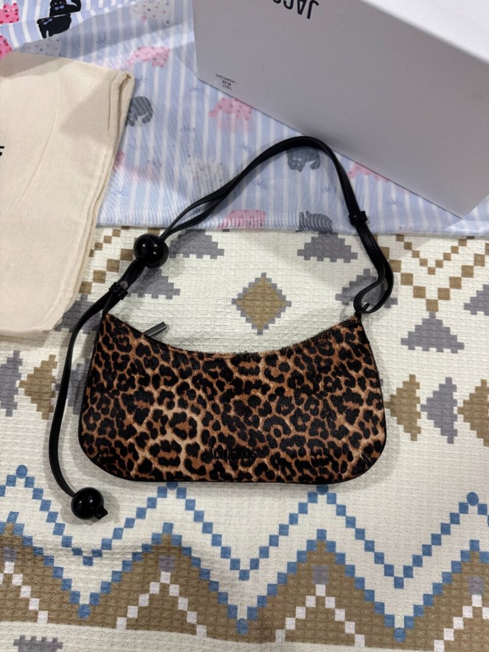 JACQUEMUS Leopard-Print Calf Hair Shoulder Bag